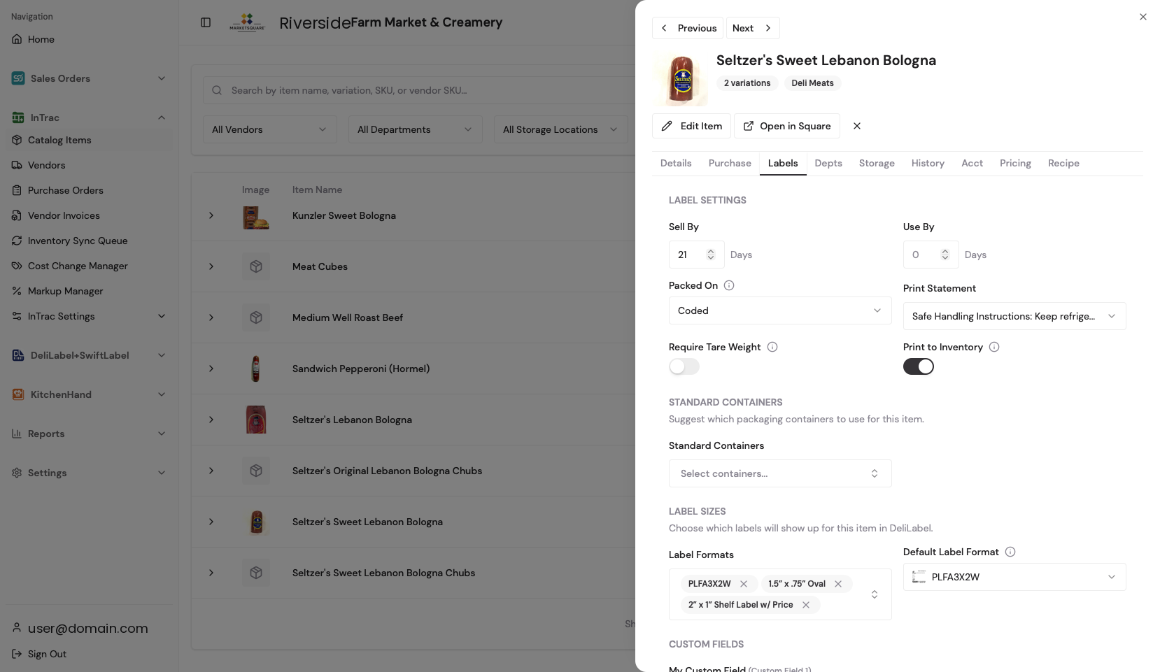 Turn on Print to Inventory