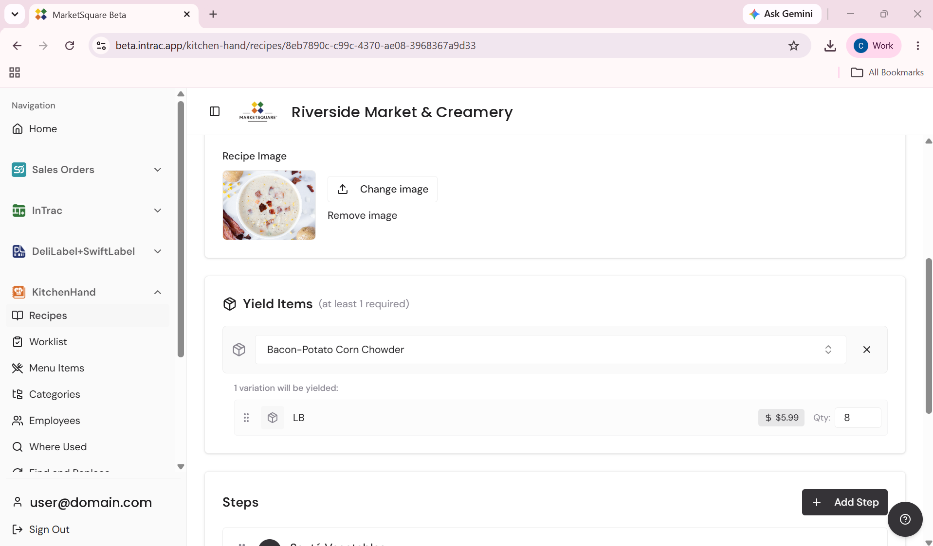 Set the yield item and batch size